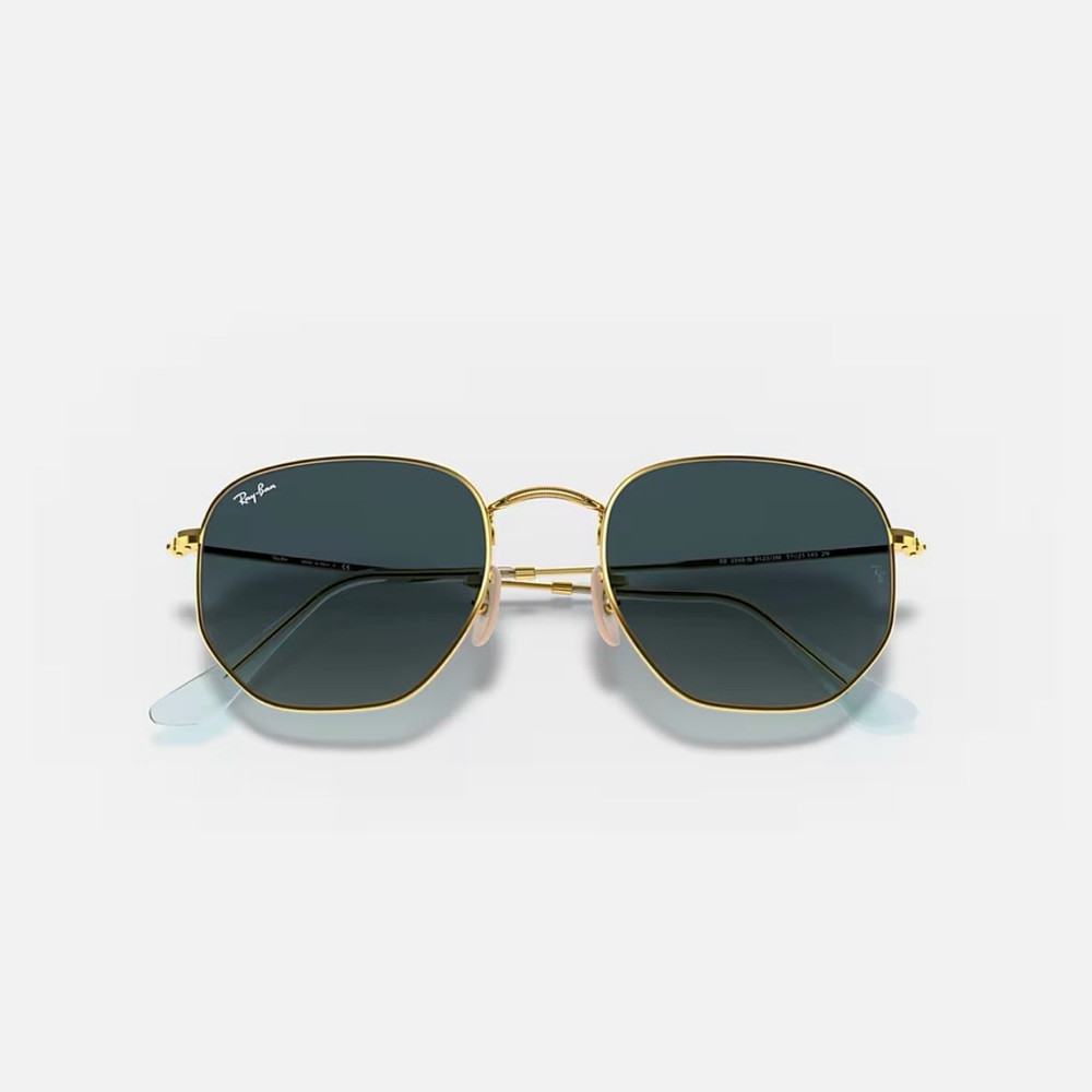 Ray Ban Hexagonal Flat Lenses Sunglasses Arista Gold
